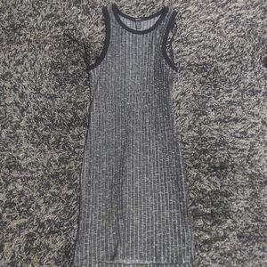 Gray ribbed dress